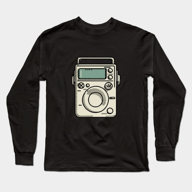 Vintage line art  of a Walkman Long Sleeve T-Shirt by design/you/love